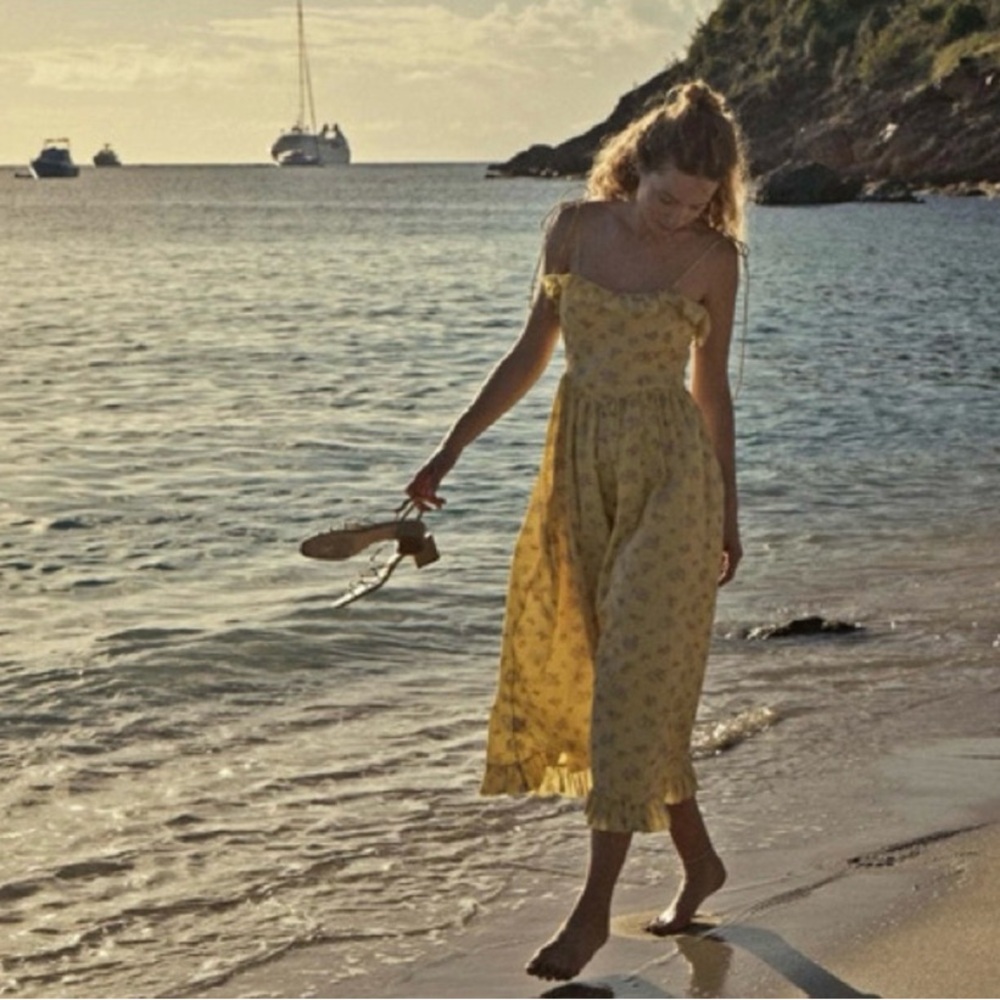 NWT Doen Wendelin Dress Sunshine Bouton De Rose Sz XXL